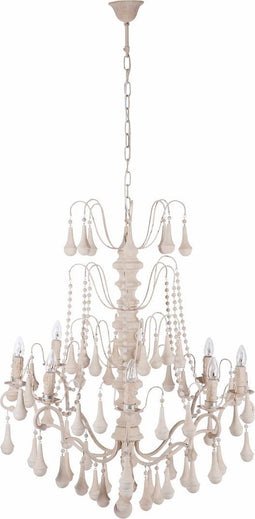 J-Line Kroonluchter Moza wit 8L 120 x Ø81