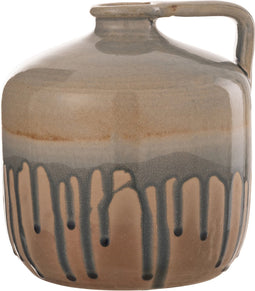 J-Line kruik Handvat - keramiek - beige/grijs - small