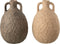J-Line kruik - keramiek - taupe/bruin - large - 2 stuks