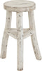 J-Line kruk Ibiza Rond - hout - wit