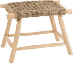 J-Line krukje Timo Gras/Teak - hout - naturel - large