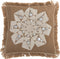 J-Line kussen Bloem Abstract - jute - naturel/beige