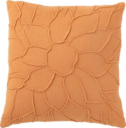 J-Line kussen Bloem - textiel - koraal