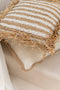 J-Line kussen Boord Geweven Vierkant - polyester - beige