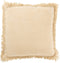 J-Line kussen Franje - katoen/fluweel - beige