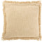 J-Line kussen Franje - katoen/fluweel - beige