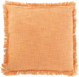 J-Line kussen Franje - katoen/fluweel - oranje