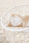 J-Line kussen Gevlochten Monstera Bladeren - polypropylene - naturel/wit