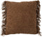 J-Line kussen Gewoven + Franjes - viscose/katoen - bruin