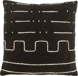 J-Line kussen Grafisch Tekening 1 - katoen - zwart