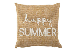 J-Line kussen Happy Summer - polypropylene - naturel/wit
