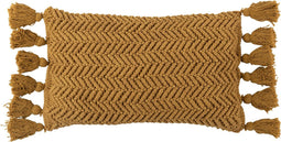 J-Line kussen Kwast Rechthoek - katoen - oker
