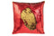J-Line kussen omkeerbaar sequin - katoen/linnen - rood/goud