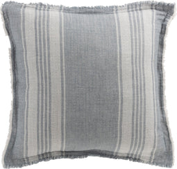 J-Line kussen Ongelijke Strepen - katoen - blauw/wit