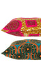 J-Line kussen Patroon Cirkels Stof - polyester - mix - 2 stuks