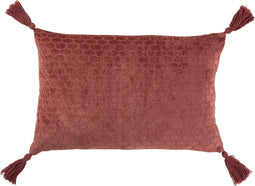 J-Line kussen Patroon Rechthoek - katoen - terracotta/rood