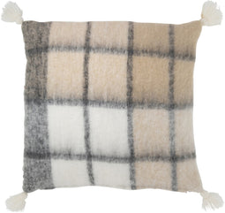 J-Line kussen Pompom - polyester - beige