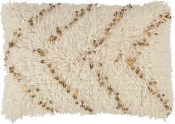 J-Line kussen Rechthoek Parel - katoen - wit/goud