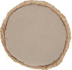 J-Line kussen Rond 1 Zijkant - riet/textiel - naturel