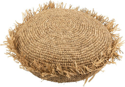 J-Line kussen Rond Raffia - jute - naturel
