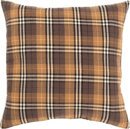 J-Line kussen Ruit Vierkant - textiel - bruin/zwart/oker