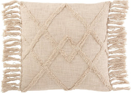 J-Line kussen Vierkant Ruit - katoen/polyester - creme