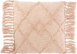 J-Line kussen Vierkant Ruit - katoen/polyester - roze