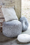 J-Line kussen Viva Rond - polyester wit