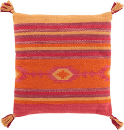 J-Line kussen Vrolijk Etnisch Rechthoek - katoen - roze/paars