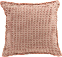 J-Line kussen Wafelpatroon - katoen - lichtroze
