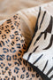 J-Line kussen Zebra Vierkant - leer - zwart/wit
