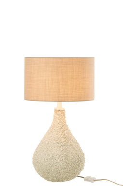 J-Line Lamp Emi Glas/Steen Wit Small