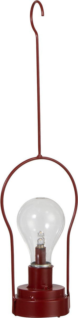 J-Line lamp hanger - metaal/glas - rood - LED lichtjes