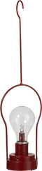 J-Line lamp hanger - metaal/glas - rood - LED lichtjes