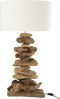 J-Line lamp + kap - hout - naturel/beige - small