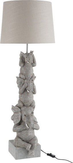 J-Line Lamp Olifant Horen/Zien/Zwijgen Poly Grijs