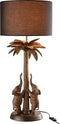 J-Line Lamp Palmboom Olifant Poly Bruin