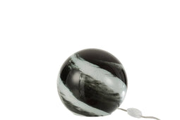 J-Line Lamp Rond Glas Wit-Zwart Small Dany