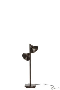 J-Line lamp Staand 2 Lampen - ijzer - donkerbruin
