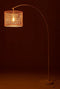 J-Line Lamp Staand Roma Bamboe Metaal Naturel/Wit