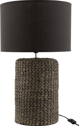 J-Line lamp Voet + Kap Dik Vlecht - cement/katoen - wit - large