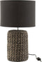 J-Line lamp Voet + Kap Dik Vlecht - cement/katoen - wit - small