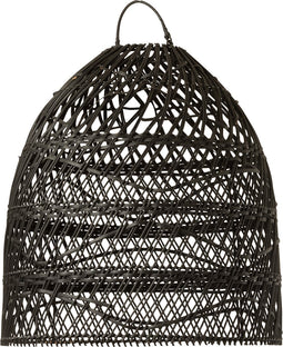 J-Line lampkap Golven - rotan - zwart