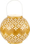 J-Line lantaarn Bol Geperforeerd - ijzer - oker