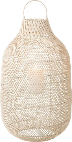 J-Line lantaarn Cylinder - rotan - wit - extra large