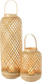 J-Line lantaarn Evi - bamboe - naturel - large