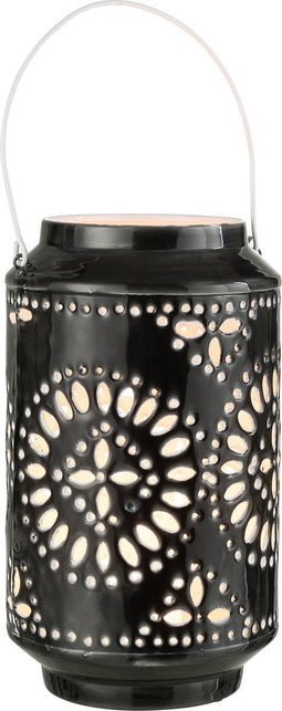 J-Line lantaarn Hoog Geperforeerd - ijzer - zwart