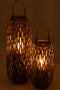 J-Line lantaarn Willow - hout - grijs - large