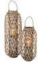 J-Line lantaarn Willow - hout - grijs - large