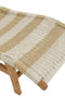J-Line ligzetel + kussen Strepen Geweven - kunststof/teak - wit/naturel